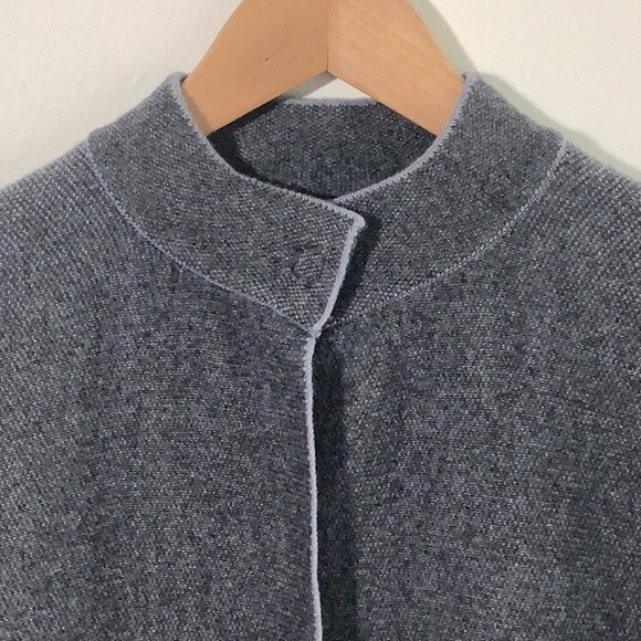 Benedetta B. Womens Cardigan Sweater Size Small Charcoal Gray Merino Wool Blend - Picture 3 of 8